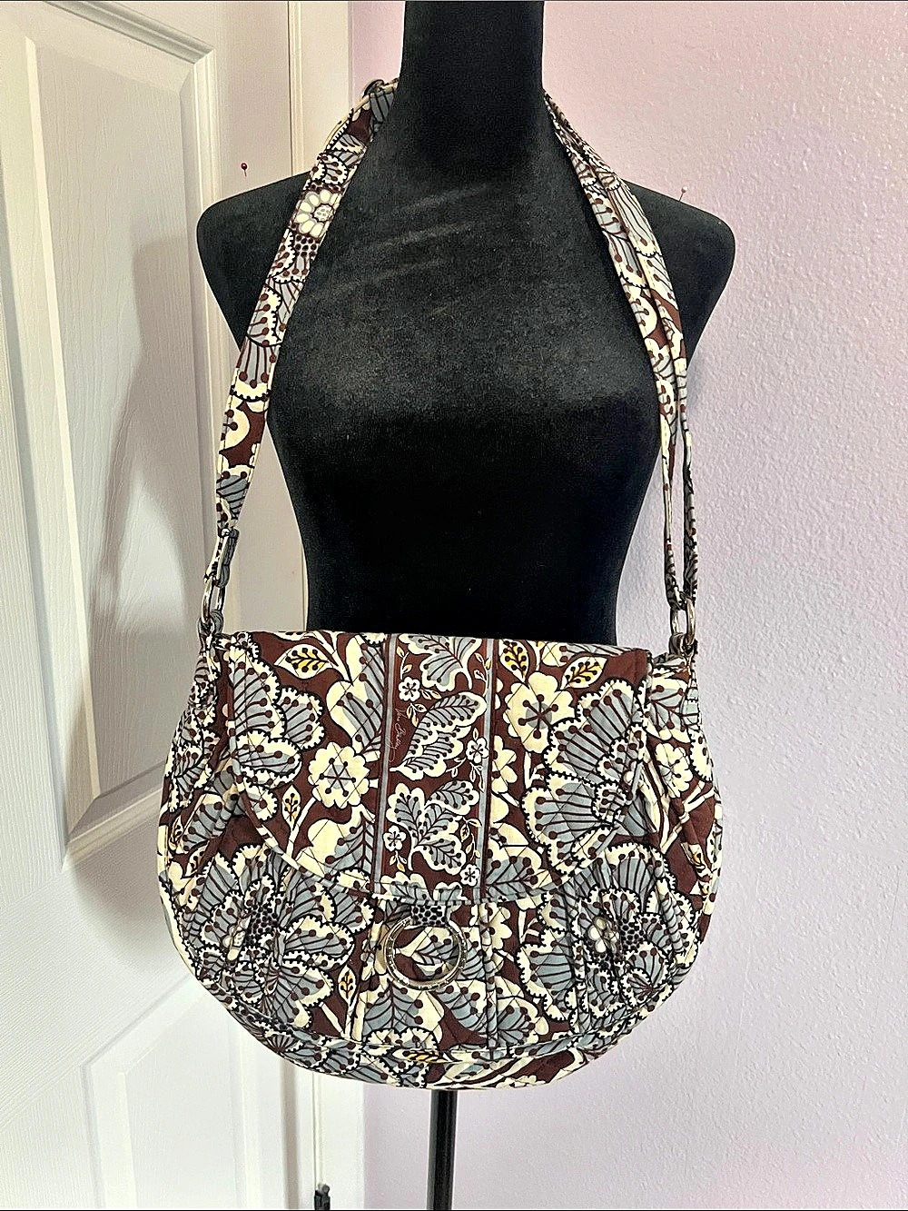 Vera Bradley Lisa B Shoulder Bag in Brown & Blue